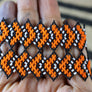 Art# K408 2.5+ inch. Original Kayapo Traditional Peyote stitch Beaded Bracelet from Brazil