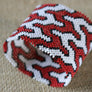 Art# K409  3+ inch. Original Kayapo Traditional Peyote stitch Beaded Bracelet from Brazil