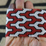Art# K409  3+ inch. Original Kayapo Traditional Peyote stitch Beaded Bracelet from Brazil