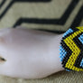 Art# K410 3+ inch. Original Kayapo Traditional Peyote stitch Beaded Bracelet from Brazil ITEM# K410
