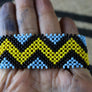 Art# K410 3+ inch. Original Kayapo Traditional Peyote stitch Beaded Bracelet from Brazil ITEM# K410