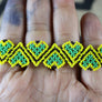 Art# K414 3.5+ inch. Original Kayapo Traditional Peyote stitch Beaded Bracelet from Brazil