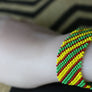 Art# K417 3+ inch. Original Kayapo Traditional Peyote stitch Beaded Bracelet from Brazil