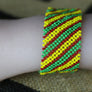 Art# K417 3+ inch. Original Kayapo Traditional Peyote stitch Beaded Bracelet from Brazil