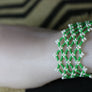 Art# K418 3+ inch. Original Kayapo Traditional Peyote stitch Beaded Bracelet from Brazil
