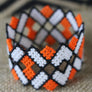 Art# K419 3+ inch. Original Kayapo Traditional Peyote stitch Beaded Bracelet from Brazil