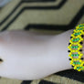 Art# K421 3+ inch. Original Kayapo Traditional Peyote stitch Beaded Bracelet from Brazil