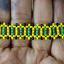 Art# K421 3+ inch. Original Kayapo Traditional Peyote stitch Beaded Bracelet from Brazil