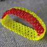 Art# K426 3.5+ inch. Original Kayapo Traditional Peyote stitch Beaded Bracelet from Brazil