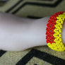 Art# K426 3.5+ inch. Original Kayapo Traditional Peyote stitch Beaded Bracelet from Brazil