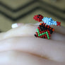 Art# K432 1 inch. Original Kayapo Traditional Peyote stitch Beaded Ring from Brazil