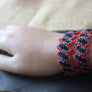 Art# K16 3 inch Original Kayapo Traditional Peyote stitch Beaded Bracelet from Brazil.