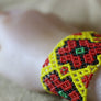 Art# K19 3 inch Original Kayapo Traditional Peyote stitch Beaded Bracelet from Brazil.