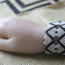 Art# K22 3+ inch Original Kayapo Traditional Peyote stitch Beaded Bracelet from Brazil.