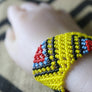 Art# K23 4 inch Original Kayapo Traditional Peyote stitch Beaded Bracelet from Brazil.