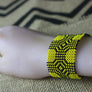Art# K28 3+ inch Original Kayapo Traditional Peyote stitch Beaded Bracelet from Brazil.