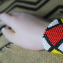 Art# K31 3.5+ inch Original Kayapo Traditional Peyote stitch Beaded Bracelet from Brazil.