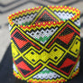 Art# K29 3.5+ inch Original Kayapo Traditional Peyote stitch Beaded Bracelet from Brazil.