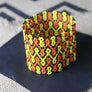 Art# K33 3.5 inch Original Kayapo Traditional Peyote stitch Beaded Bracelet from Brazil.