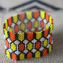 Art# K34 3.5 inch Original Kayapo Traditional Peyote stitch Beaded Bracelet from Brazil.