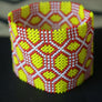 Art# K39 3.5 inch Original Kayapo Traditional Peyote stitch Beaded Bracelet from Brazil.