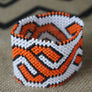 Art# K44 3.5+ inch Original Kayapo Traditional Peyote stitch Beaded Bracelet from Brazil.