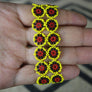 Art# K46 3 inch Original Kayapo Traditional Peyote stitch Beaded Bracelet from Brazil.