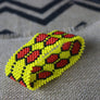 Art# K51 4 inch Original Kayapo Traditional Peyote stitch Beaded Bracelet from Brazil.
