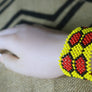 Art# K51 4 inch Original Kayapo Traditional Peyote stitch Beaded Bracelet from Brazil.