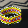 Art# K52 4 inch Original Kayapo Traditional Peyote stitch Beaded Bracelet from Brazil.
