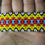 Art# K52 4 inch Original Kayapo Traditional Peyote stitch Beaded Bracelet from Brazil.