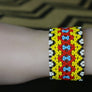 Art# K52 4 inch Original Kayapo Traditional Peyote stitch Beaded Bracelet from Brazil.