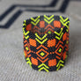 Art# K53 3 inch Original Kayapo Traditional Peyote stitch Beaded Bracelet from Brazil.