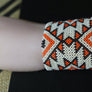 Art# K54 3+ inch Original Kayapo Traditional Peyote stitch Beaded Bracelet from Brazil.