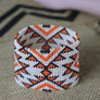Art# K54 3+ inch Original Kayapo Traditional Peyote stitch Beaded Bracelet from Brazil.