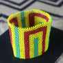 Art# K67 3.5+ inch Original Kayapo Traditional Peyote stitch Beaded Bracelet from Brazil.