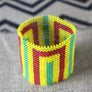 Art# K67 3.5+ inch Original Kayapo Traditional Peyote stitch Beaded Bracelet from Brazil.