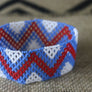 Art# K71 3.5 inch Original Kayapo Traditional Peyote stitch Beaded Bracelet from Brazil.