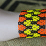 Art# K79 3.5+ inch Original Kayapo Traditional Peyote stitch Beaded Bracelet from Brazil.