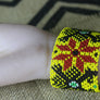 Art# K80 3+ inch Original Kayapo Traditional Peyote stitch Beaded Bracelet from Brazil.