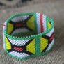 Art# K82 2.5+ inch Original Kayapo Traditional Peyote stitch Beaded Bracelet from Brazil.