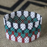 Art# K85 3+ inch Original Kayapo Traditional Peyote stitch Beaded Bracelet from Brazil.
