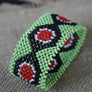 Art# K94 3.5 inch Original Kayapo Traditional Peyote stitch Beaded Bracelet from Brazil.