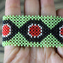 Art# K94 3.5 inch Original Kayapo Traditional Peyote stitch Beaded Bracelet from Brazil.