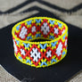 Art# K100 3.5+ inch Original Kayapo Traditional Peyote stitch Beaded Bracelet from Brazil.