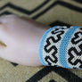 Art# K105 3.5+ inch Original Kayapo Traditional Peyote stitch Beaded Bracelet from Brazil.