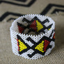 Art# K107 4 inch Original Kayapo Traditional Peyote stitch Beaded Bracelet from Brazil.