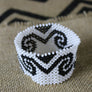 Art# K108 3.5 inch Original Kayapo Traditional Peyote stitch Beaded Bracelet from Brazil.