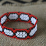 Art# K109 3.5 inch Original Kayapo Traditional Peyote stitch Beaded Bracelet from Brazil.
