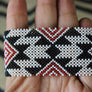 Art# K112 3.5 inch Original Kayapo Traditional Peyote stitch Beaded Bracelet from Brazil.